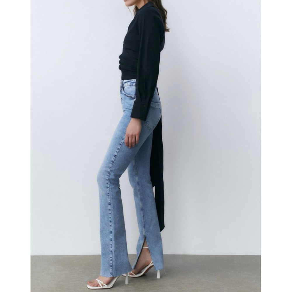 Zara High Waisted Split Jeans